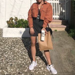 Topshop MOTO Cropped Burnt Orange jacket